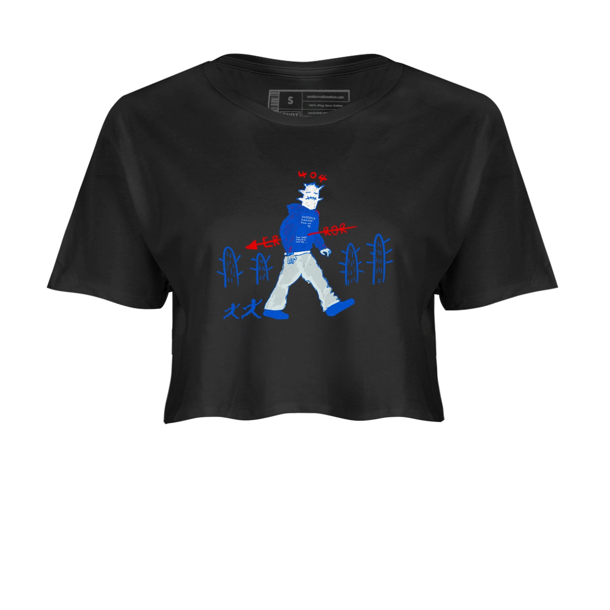 Air Force 1 404 Error shirt to match jordans Cactus Man sneaker tees Air Force 1 404 Error SNRT Sneaker Release Tees Black 2 crop length shirt