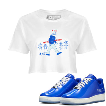 Air Force 1 404 Error shirt to match jordans Cactus Man sneaker tees Air Force 1 404 Error SNRT Sneaker Release Tees White 1 crop length shirt