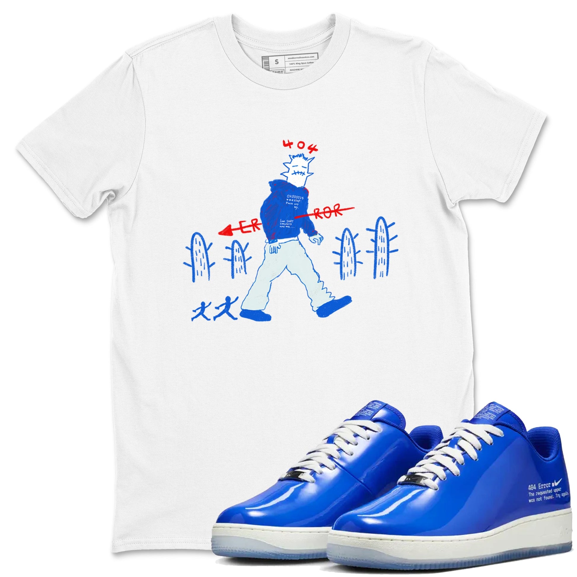 Air Force 1 404 Error shirt to match jordans Cactus Man sneaker tees Air Force 1 404 Error SNRT Sneaker Release Tees unisex cotton White 1 crew neck shirt