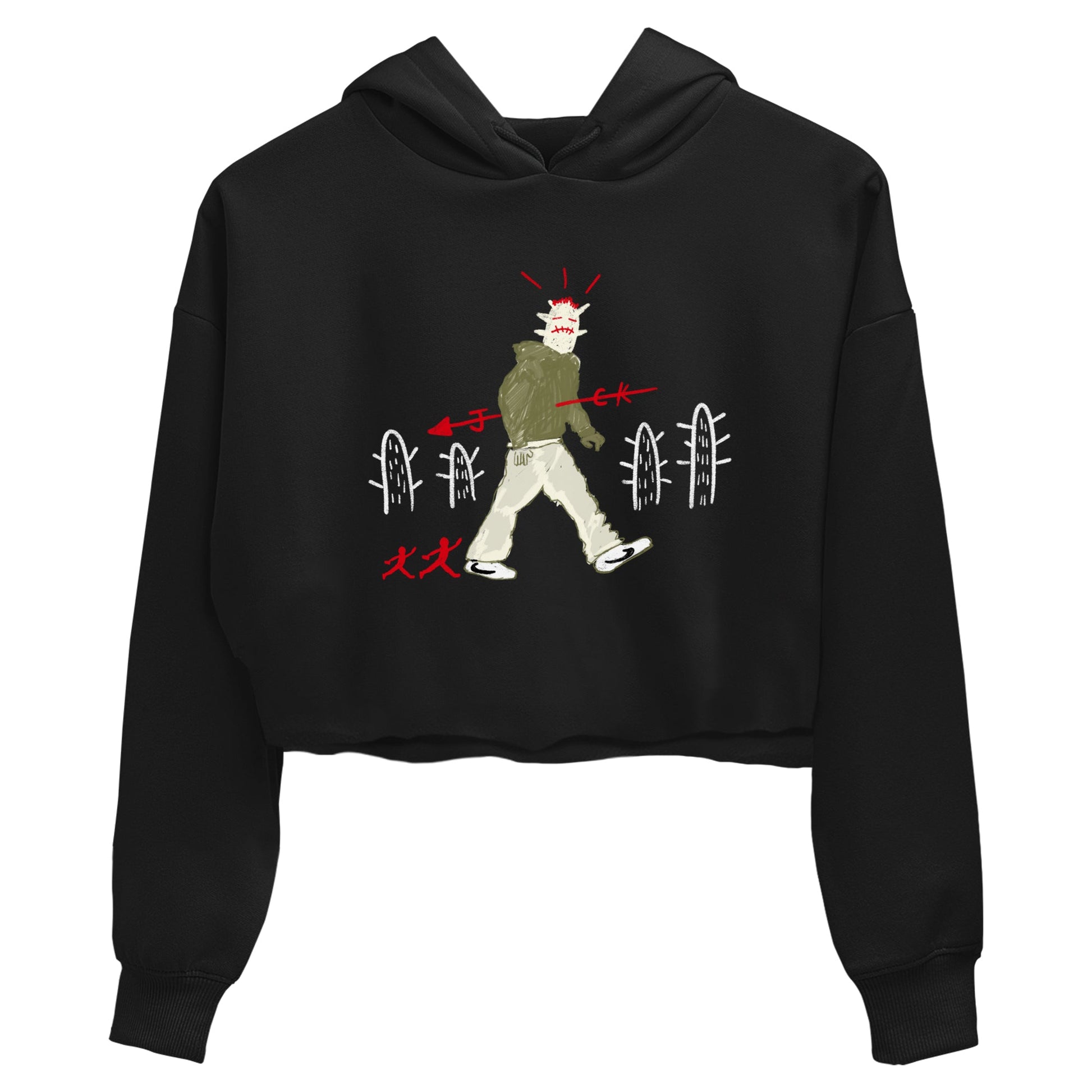 1s Travis Scott Medium Olive shirts to match jordans Cactus Man sneaker match tees Air Jordan 1 Travis Scott Medium Olive SNRT Sneaker Tees streetwear brand Black 2 crop tee