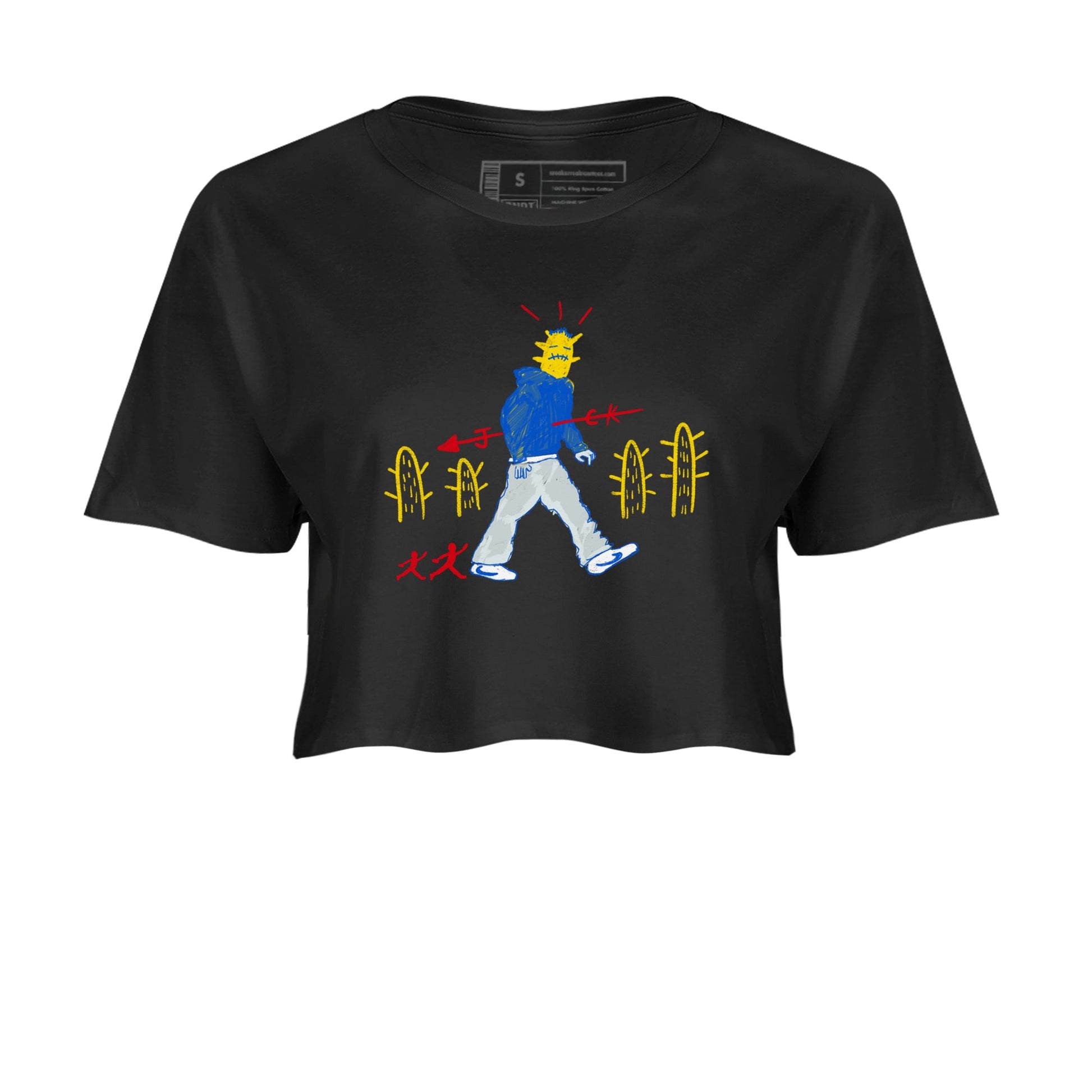 Air Jordan 1 Low x Travis Scott x Canary shirt to match jordans Cactus Man sneaker tees Air Jordan 1 Travis Scott Canary Streetwear Brand Streetwear Brand SNRT Sneaker Release Tees Black 2 crop length shirt