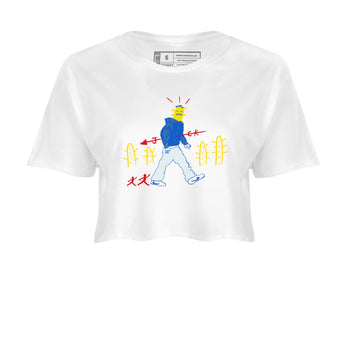 Air Jordan 1 Low x Travis Scott x Canary shirt to match jordans Cactus Man sneaker tees Air Jordan 1 Travis Scott Canary Streetwear Brand SNRT Sneaker Release Tees White 2 crop length shirt