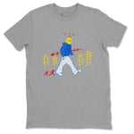 Air Jordan 1 Low x Travis Scott x Canary shirt to match jordans Cactus Man sneaker tees AJ1 Travis Scott Canary Streetwear Brand SNRT Sneaker Tees unisex cotton Heather Grey 2 crew neck shirt