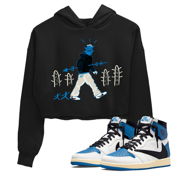 Air Jordan 1 x Travis Scott x Fragment shirt to match jordans Cactus Man sneaker tees Air Jordan 1 Travis Scott Fragment Streetwear Brand Streetwear Brand SNRT Sneaker Release Tees Black 1 crop length shirt