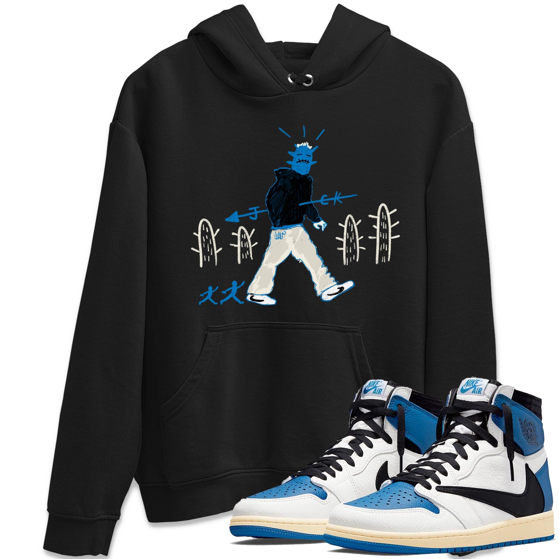 Air Jordan 1 x Travis Scott x Fragment shirt to match jordans Cactus Man sneaker tees 1s Travis Scott Fragment Streetwear Brand SNRT Sneaker Tees unisex cotton Black 1 crew neck shirt