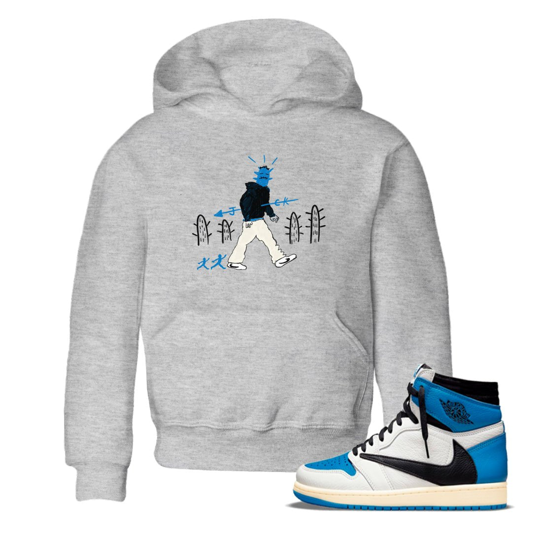 Air Jordan 1 x Travis Scott x Fragment shirt to match jordans Cactus Man sneaker tees 1s Travis Scott Fragment Streetwear Brand SNRT Sneaker Tees baby toddler Heather Grey 1 cotton Shirt