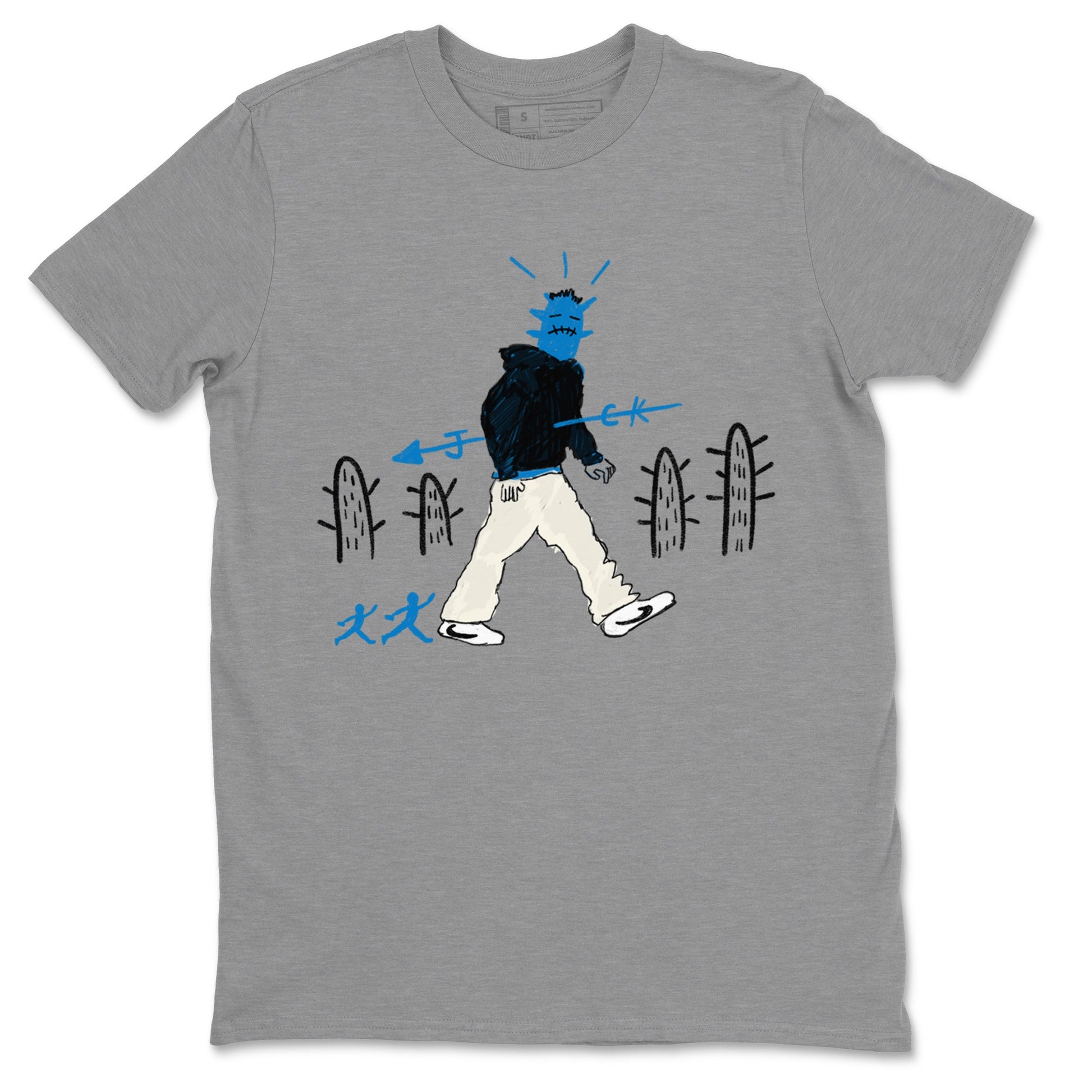 Air Jordan 1 x Travis Scott x Fragment shirt to match jordans Cactus Man sneaker tees 1s Travis Scott Fragment Streetwear Brand SNRT Sneaker Tees unisex cotton Heather Grey 2 crew neck shirt