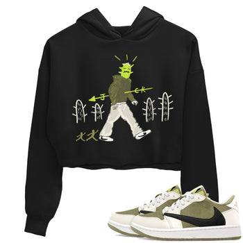 Air Jordan 1 Travis Scott Golf Olive shirt to match jordans Cactus Man sneaker tees Air Jordan 1 Travis Scott Golf Streetwear Brand Streetwear Brand SNRT Sneaker Release Tees Black 1 crop length shirt