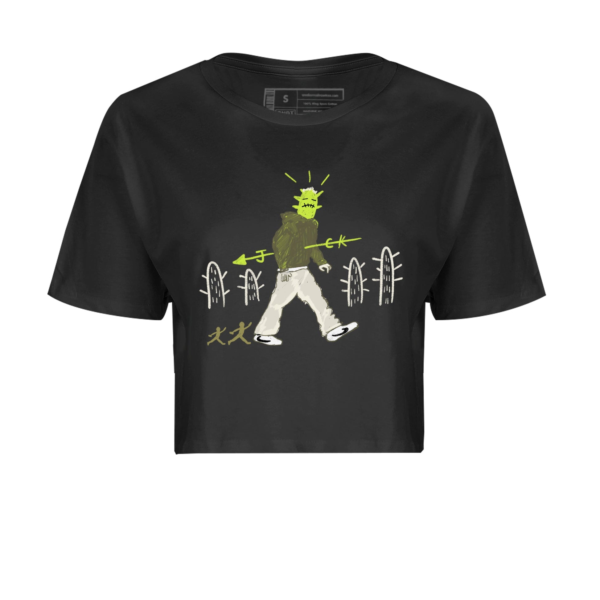 Air Jordan 1 Travis Scott Golf Olive shirt to match jordans Cactus Man sneaker tees Air Jordan 1 Travis Scott Golf Streetwear Brand Streetwear Brand SNRT Sneaker Release Tees Black 2 crop length shirt