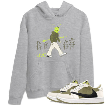 Air Jordan 1 Travis Scott Golf Olive shirt to match jordans Cactus Man sneaker tees 1s Travis Scott Golf Olive Streetwear Brand SNRT Sneaker Tees unisex cotton Heather Grey 1 crew neck shirt