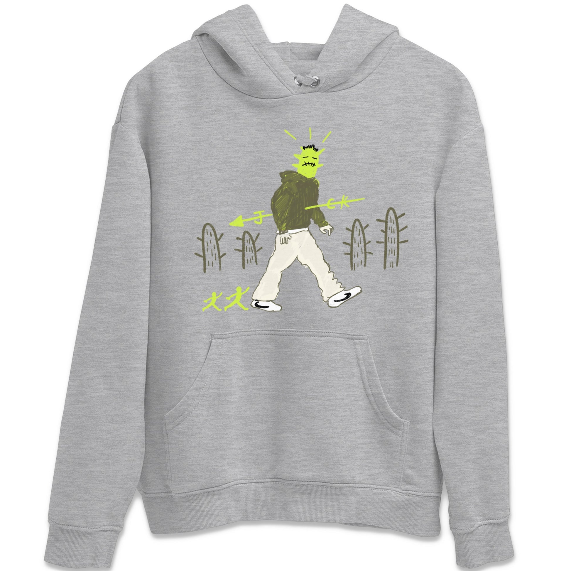 Air Jordan 1 Travis Scott Golf Olive shirt to match jordans Cactus Man sneaker tees 1s Travis Scott Golf Olive Streetwear Brand SNRT Sneaker Tees unisex cotton Heather Grey 2 crew neck shirt
