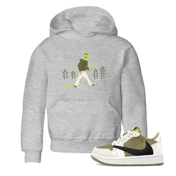 Air Jordan 1 Travis Scott Golf Olive shirt to match jordans Cactus Man sneaker tees 1s Travis Scott Golf Olive Streetwear Brand SNRT Sneaker Tees baby toddler Heather Grey 1 cotton Shirt
