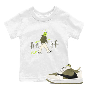 Air Jordan 1 Travis Scott Golf Olive shirt to match jordans Cactus Man sneaker tees 1s Travis Scott Golf Olive Streetwear Brand SNRT Sneaker Tees baby toddler White 1 cotton Shirt