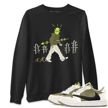 Air Jordan 1 Travis Scott Golf Olive shirt to match jordans Cactus Man sneaker tees 1s Travis Scott Golf Olive Streetwear Brand SNRT Sneaker Tees unisex cotton Black 1 crew neck shirt