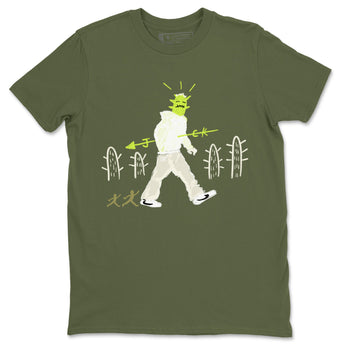 Air Jordan 1 Travis Scott Golf Olive shirt to match jordans Cactus Man sneaker tees 1s Travis Scott Golf Olive Streetwear Brand SNRT Sneaker Tees unisex cotton Military Green 2 crew neck shirt