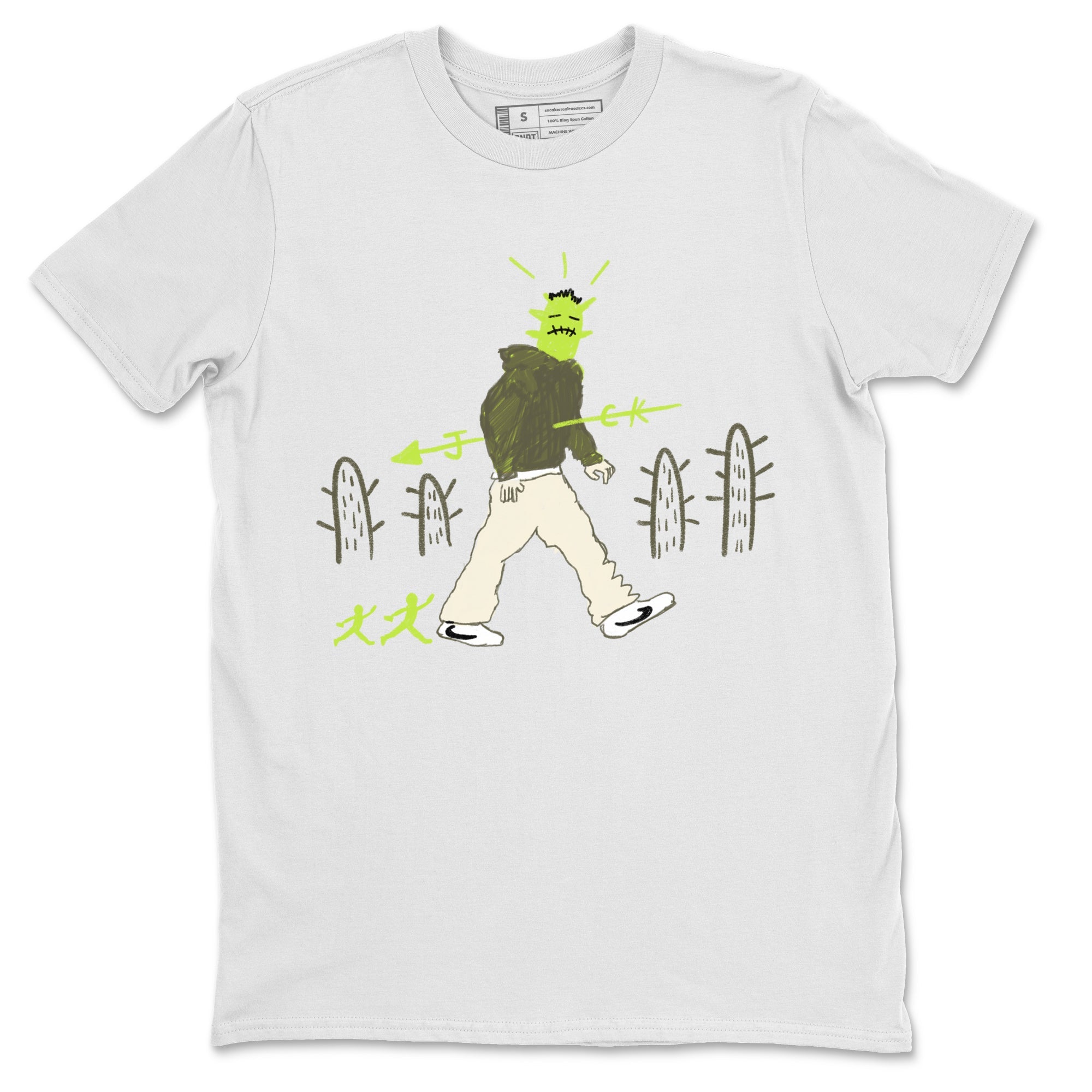 Air Jordan 1 Travis Scott Golf Olive shirt to match jordans Cactus Man sneaker tees 1s Travis Scott Golf Olive Streetwear Brand SNRT Sneaker Tees unisex cotton White 2 crew neck shirt
