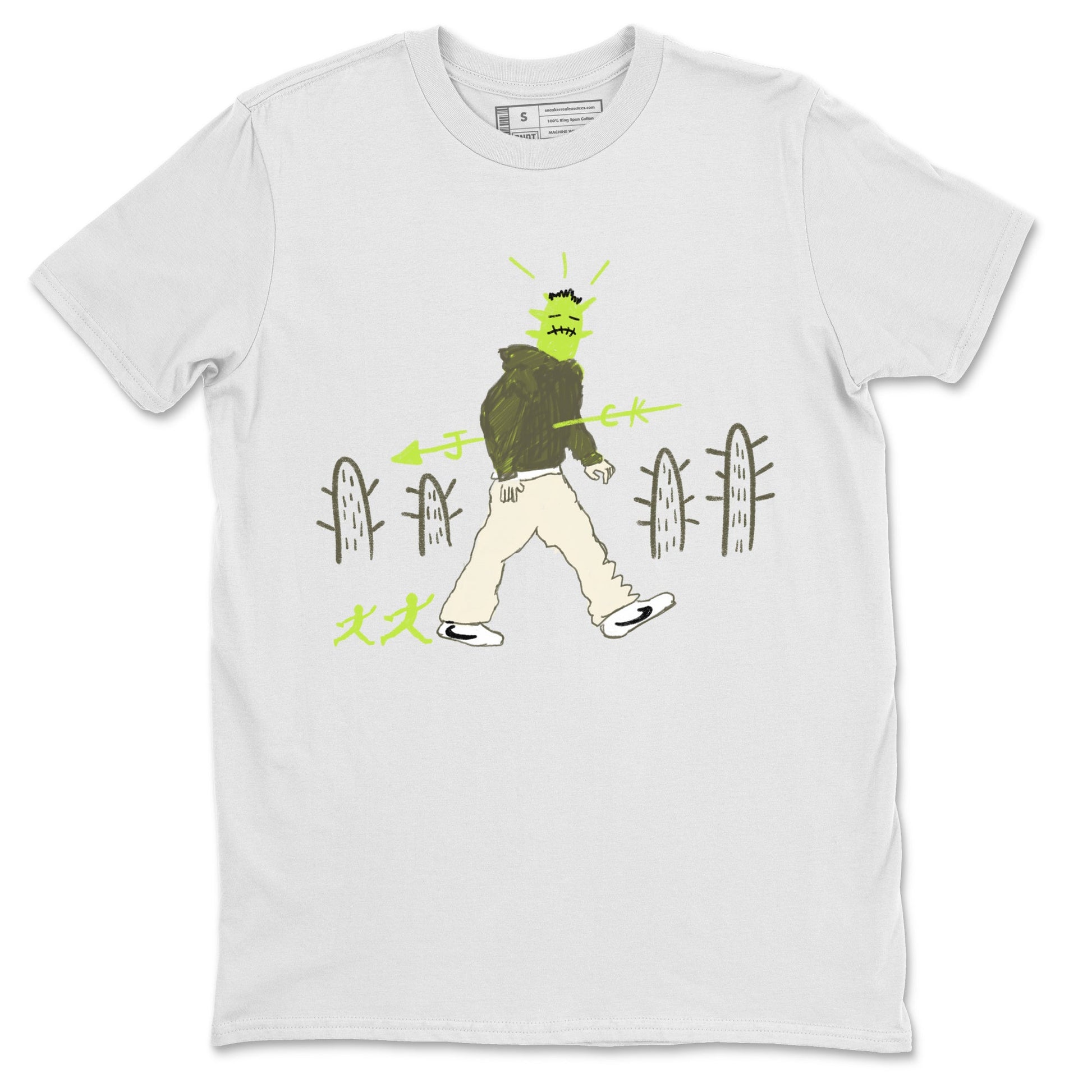 Air Jordan 1 Travis Scott Golf Olive shirt to match jordans Cactus Man sneaker tees 1s Travis Scott Golf Olive Streetwear Brand SNRT Sneaker Tees unisex cotton White 2 crew neck shirt