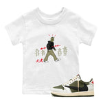 1s Travis Scott Medium Olive shirts to match jordans Cactus Man sneaker match tees Air Jordan 1 Travis Scott Medium Olive SNRT Sneaker Tees streetwear brand