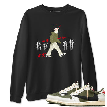 1s Travis Scott Medium Olive shirts to match jordans Cactus Man sneaker match tees Air Jordan 1 Travis Scott Medium Olive SNRT Sneaker Tees streetwear brand