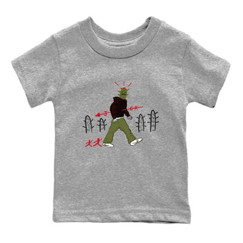 Air Jordan 1 Travis Scott Olive shirt to match jordans Cactus Man sneaker tees Air Jordan 1 Travis Scott Olive SNRT sneaker release tees baby toddler Heather Grey 2 cotton Shirt