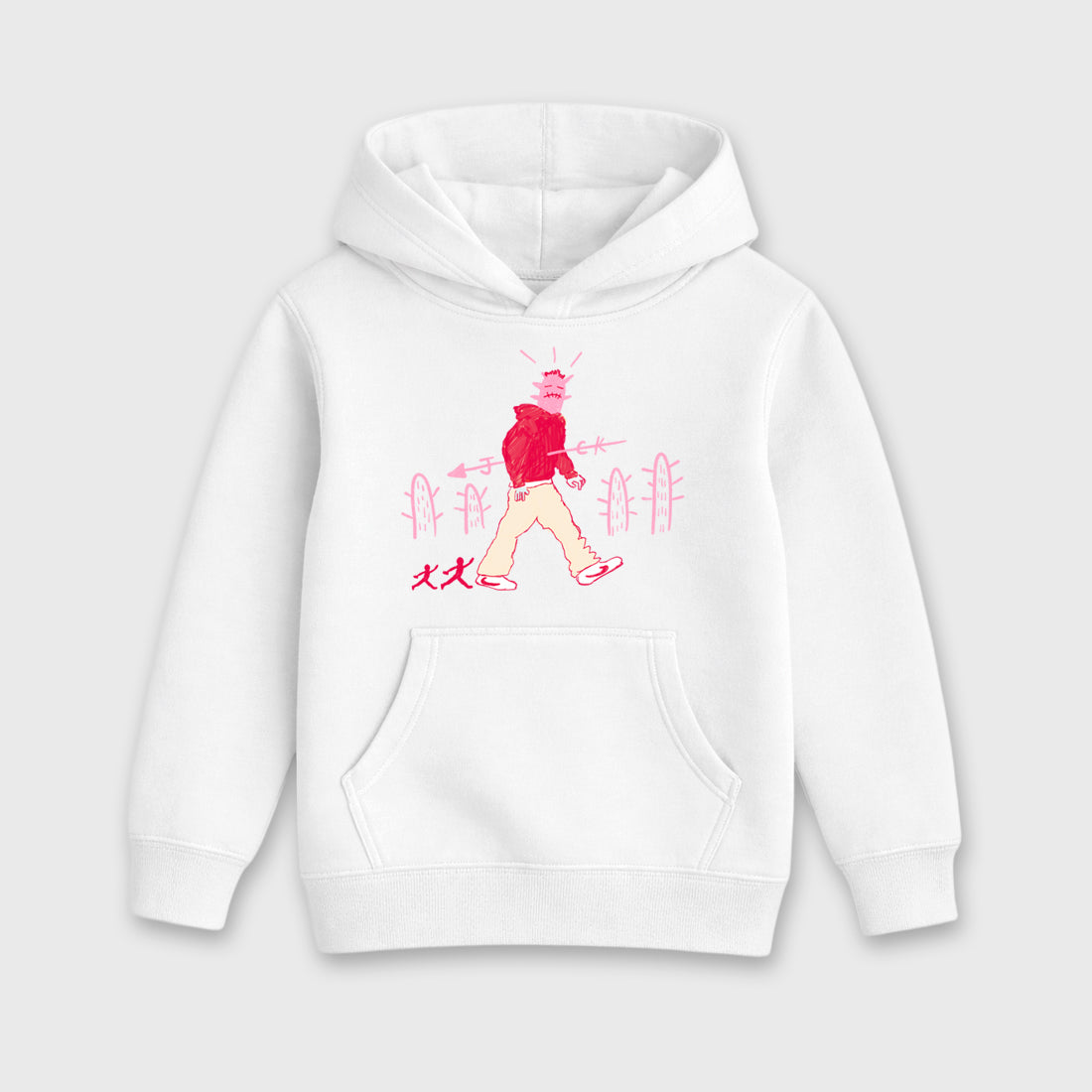 Cactus Man affordable baby and kids t-shirt designed to match the Air Jordan 1 Travis Scott Tropical Pink, featuring coordinated White 2 options for the perfect little sneakerhead streetwear look.