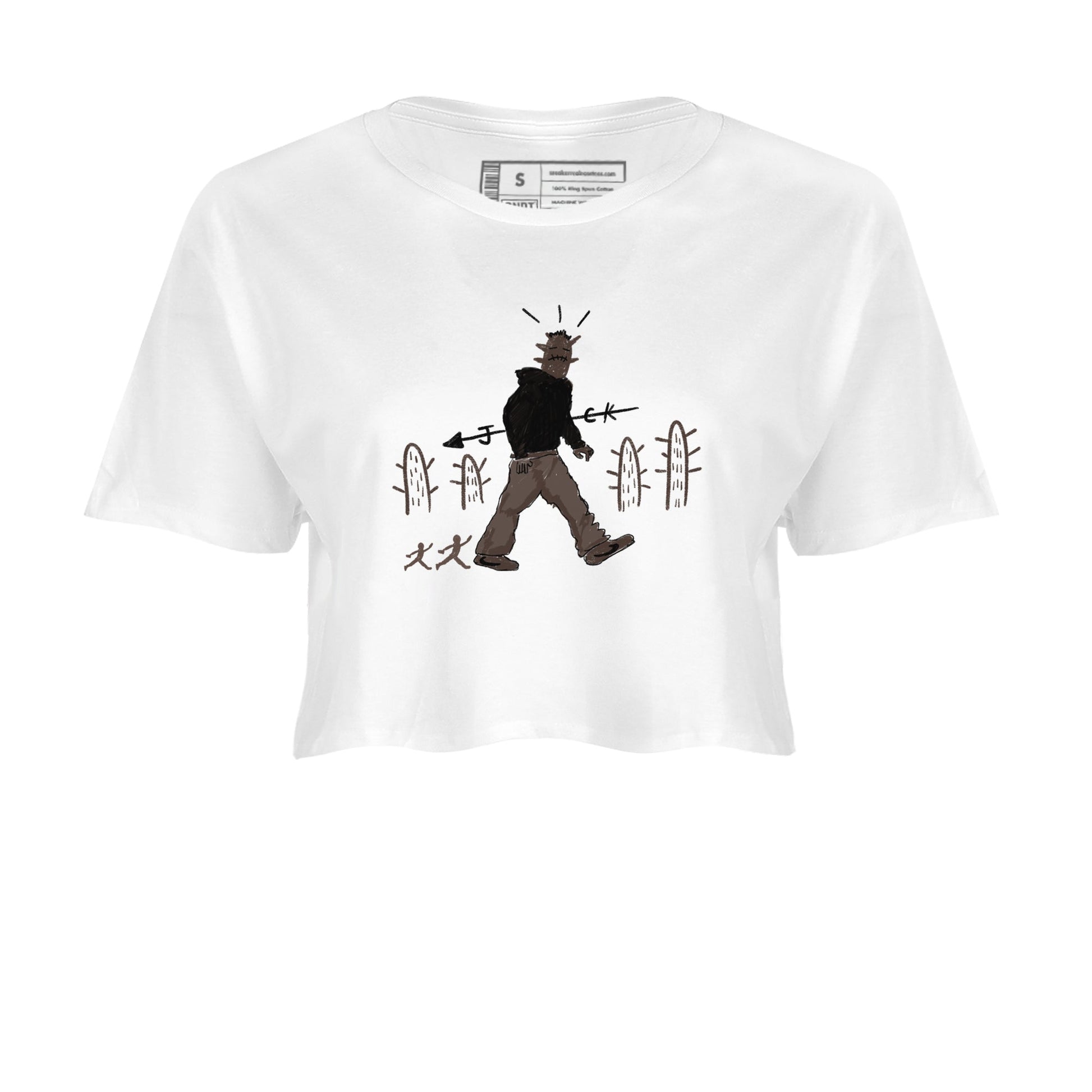 1s Travis Scott Velvet Brown shirts to match jordans Cactus Man best t shirts to wear with jordans Travis Scott x Air Jordan 1 Low OG Velvet Brown match shoes to clothes SNRT Sneaker Tees unisex cotton White 2 crop tee