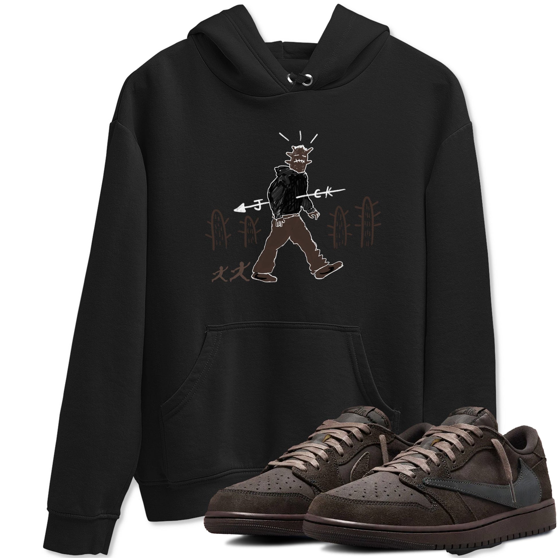 1s Travis Scott Velvet Brown shirts to match jordans Cactus Man best t shirts to wear with jordans Travis Scott x Air Jordan 1 Low OG Velvet Brown match shoes to clothes SNRT Sneaker Tees unisex cotton Black 1 shirts