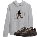 1s Travis Scott Velvet Brown shirts to match jordans Cactus Man best t shirts to wear with jordans Travis Scott x Air Jordan 1 Low OG Velvet Brown match shoes to clothes SNRT Sneaker Tees unisex cotton Heather Grey 1 shirts