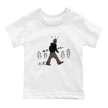 1s Travis Scott Velvet Brown shirts to match jordans Cactus Man best t shirts to wear with jordans Travis Scott x Air Jordan 1 Low OG Velvet Brown match shoes to clothes SNRT Sneaker Tees Youth Baby White 2 tee