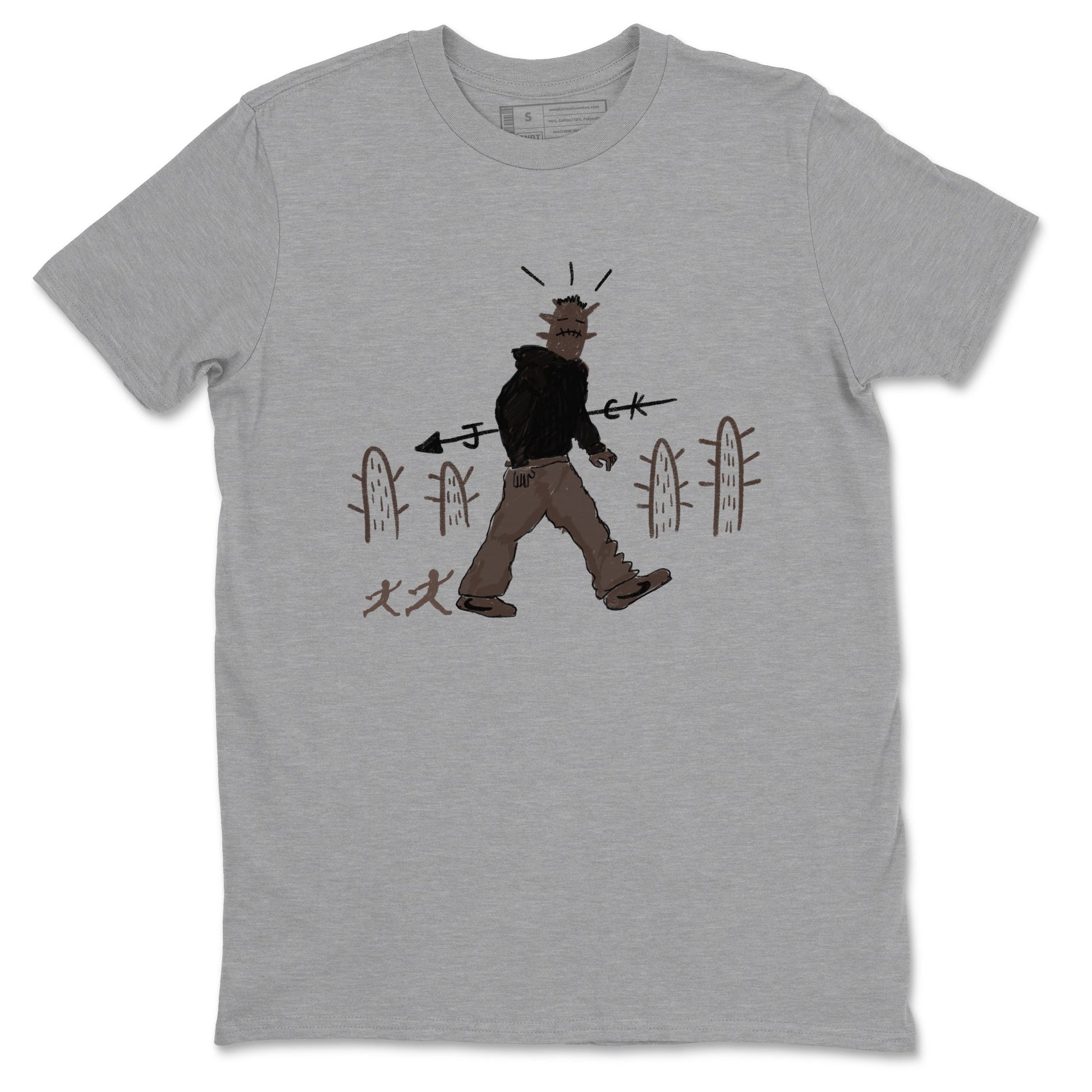 1s Travis Scott Velvet Brown shirts to match jordans Cactus Man best t shirts to wear with jordans Travis Scott x Air Jordan 1 Low OG Velvet Brown match shoes to clothes SNRT Sneaker Tees unisex cotton Heather Grey 2 shirts