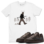 1s Travis Scott Velvet Brown shirts to match jordans Cactus Man best t shirts to wear with jordans Travis Scott x Air Jordan 1 Low OG Velvet Brown match shoes to clothes SNRT Sneaker Tees unisex cotton White 1 shirts