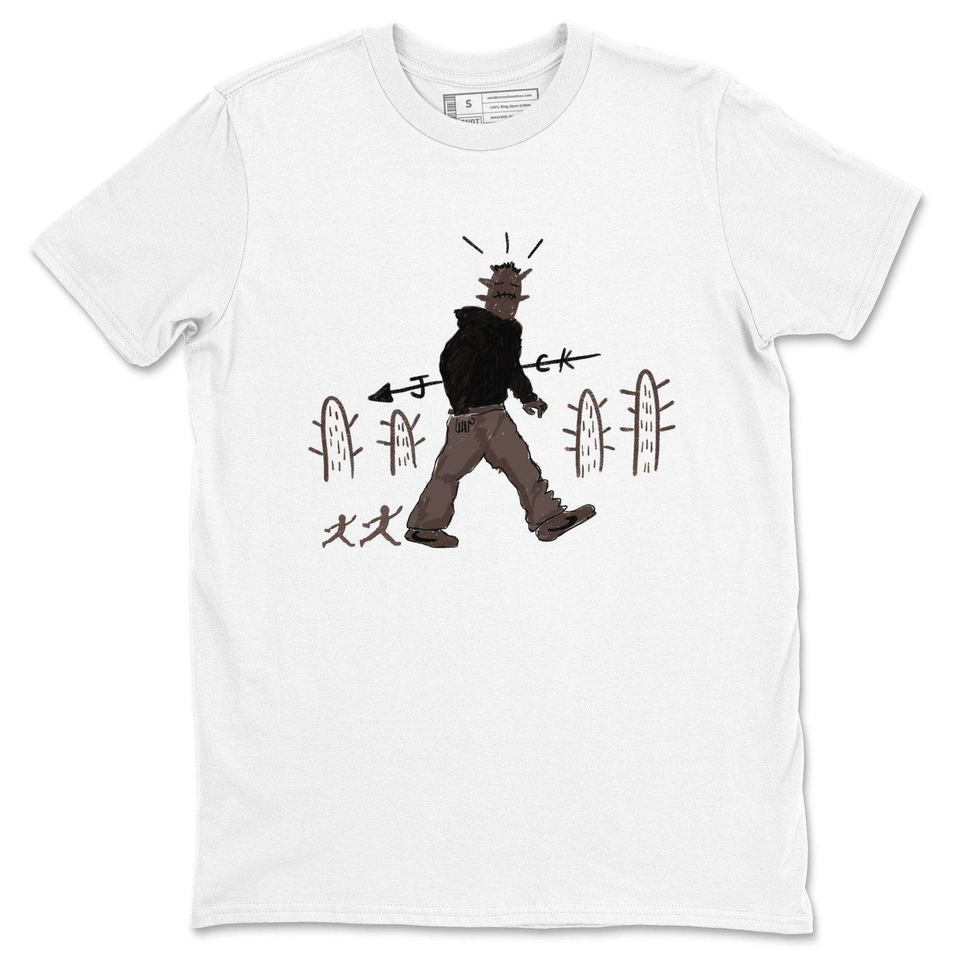 1s Travis Scott Velvet Brown shirts to match jordans Cactus Man best t shirts to wear with jordans Travis Scott x Air Jordan 1 Low OG Velvet Brown match shoes to clothes SNRT Sneaker Tees unisex cotton White 2 shirts