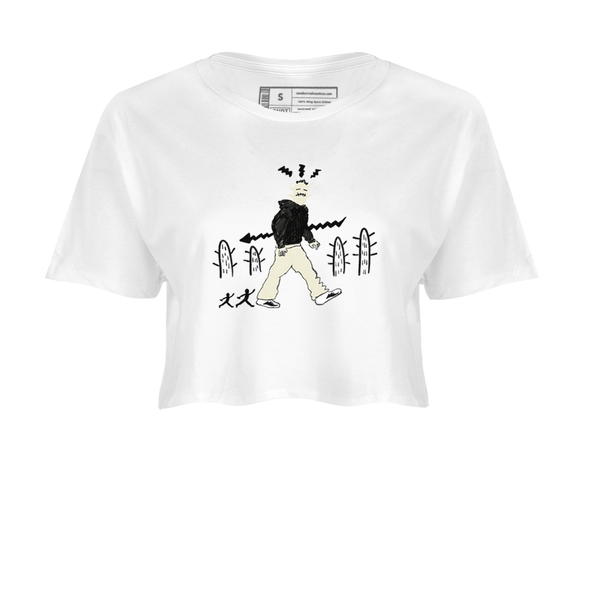 AJ5 Sail shirt to match jordans Cactus Man sneaker tees Air Jordan 5 Sail SNRT Sneaker Release Tees White 2 crop length shirt