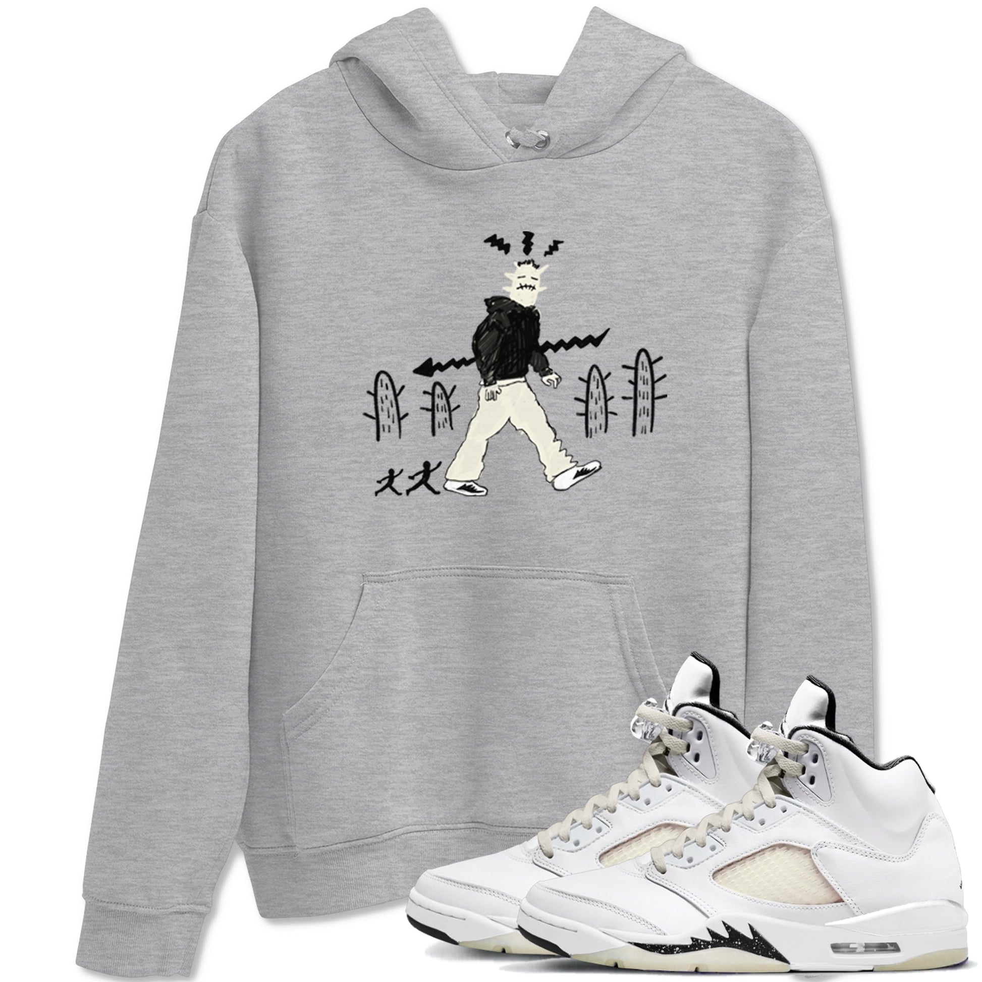 AJ5 Sail shirt to match jordans Cactus Man sneaker tees Air Jordan 5 Sail SNRT Sneaker Release Tees unisex cotton Heather Grey 1 crew neck shirt
