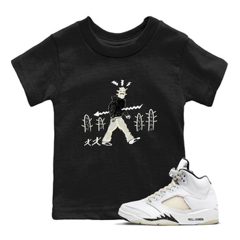 AJ5 Sail shirt to match jordans Cactus Man sneaker tees Air Jordan 5 Sail SNRT sneaker release tees baby toddler Black 1 cotton Shirt
