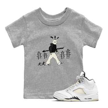 AJ5 Sail shirt to match jordans Cactus Man sneaker tees Air Jordan 5 Sail SNRT sneaker release tees baby toddler Heather Grey 1 cotton Shirt