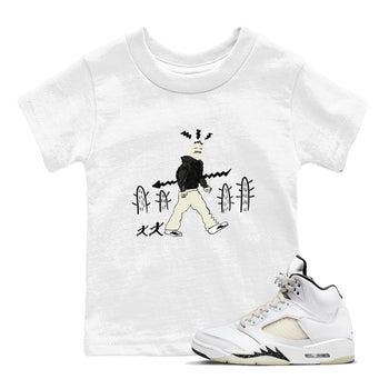 AJ5 Sail shirt to match jordans Cactus Man sneaker tees Air Jordan 5 Sail SNRT sneaker release tees baby toddler White 1 cotton Shirt