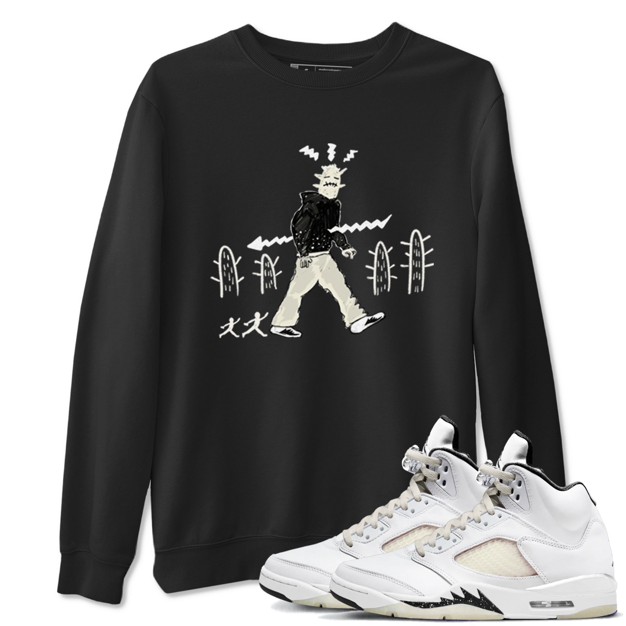 AJ5 Sail shirt to match jordans Cactus Man sneaker tees Air Jordan 5 Sail SNRT Sneaker Release Tees unisex cotton Black 1 crew neck shirt