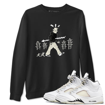 AJ5 Sail shirt to match jordans Cactus Man sneaker tees Air Jordan 5 Sail SNRT Sneaker Release Tees unisex cotton Black 1 crew neck shirt
