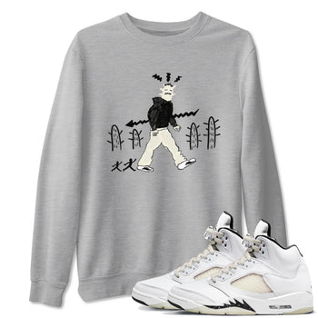 AJ5 Sail shirt to match jordans Cactus Man sneaker tees Air Jordan 5 Sail SNRT Sneaker Release Tees unisex cotton Heather Grey 1 crew neck shirt