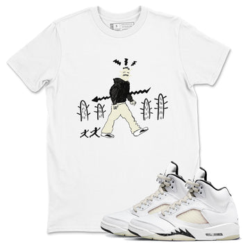AJ5 Sail shirt to match jordans Cactus Man sneaker tees Air Jordan 5 Sail SNRT Sneaker Release Tees unisex cotton White 1 crew neck shirt