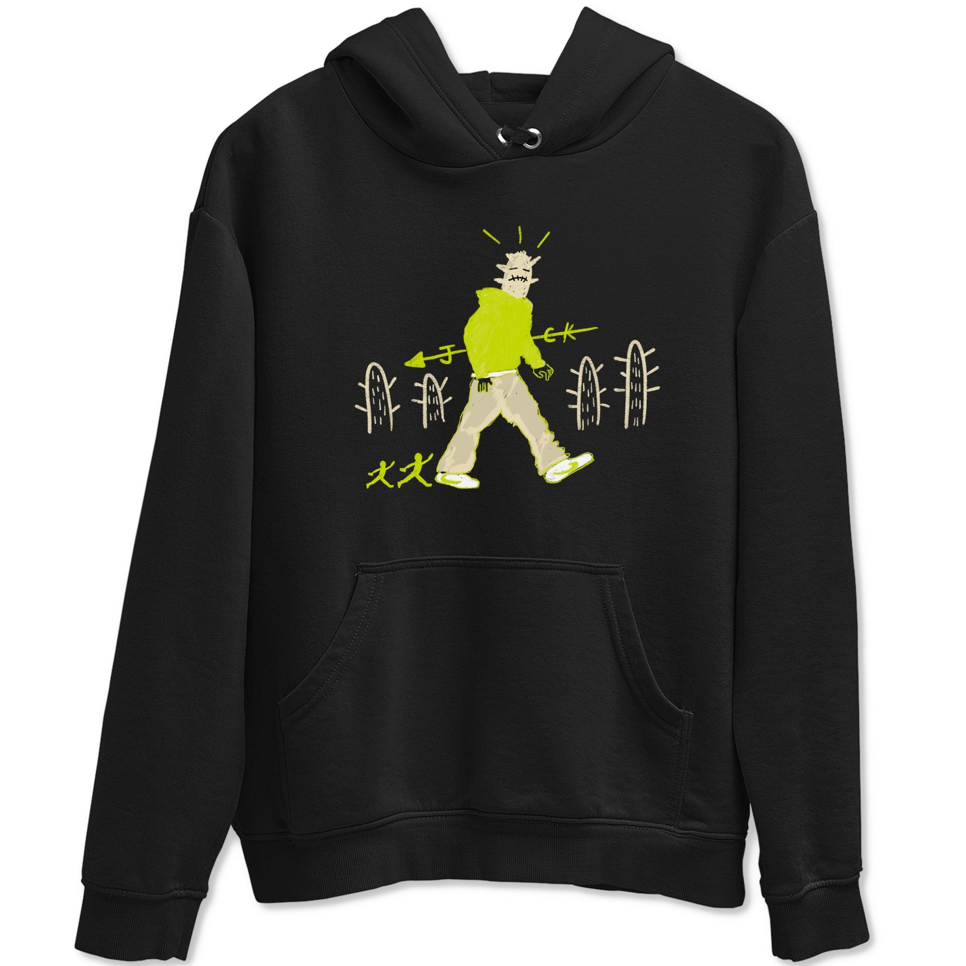 Cactus Man sneaker match t-shirt styled to complete your fit with the Jordan Jumpman Jack Travis Scott Bright Cactus sneakers, shown in Black 2.
