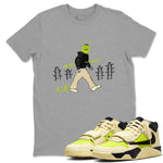Cactus Man sneaker match t-shirt styled to complete your fit with the Jordan Jumpman Jack Travis Scott Bright Cactus sneakers, shown in Heather Grey 1.