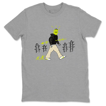 Cactus Man sneaker match t-shirt styled to complete your fit with the Jordan Jumpman Jack Travis Scott Bright Cactus sneakers, shown in Heather Grey 2.
