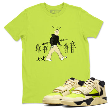 Cactus Man sneaker match t-shirt styled to complete your fit with the Jordan Jumpman Jack Travis Scott Bright Cactus sneakers, shown in Safety Green 1.
