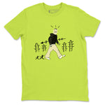 Cactus Man sneaker match t-shirt styled to complete your fit with the Jordan Jumpman Jack Travis Scott Bright Cactus sneakers, shown in Safety Green 2.