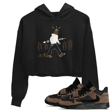 Jordan Jumpman Jack Travis Scott Dark Mocha shirts to match jordans Cactus Man sneaker match tees Jordan Jumpman Jack Travis Scott Dark Mocha match shoes to clothes SNRT Sneaker Tees unisex cotton Black 1 crop tee