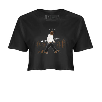 Jordan Jumpman Jack Travis Scott Dark Mocha shirts to match jordans Cactus Man sneaker match tees Jordan Jumpman Jack Travis Scott Dark Mocha match shoes to clothes SNRT Sneaker Tees unisex cotton Black 2 crop tee