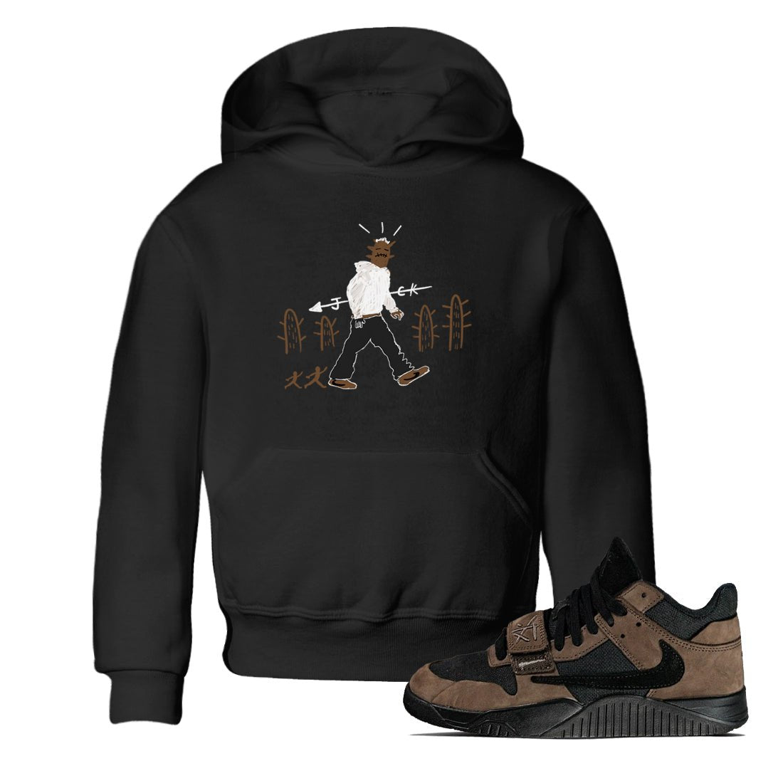 Jordan Jumpman Jack Travis Scott Dark Mocha shirts to match jordans Cactus Man sneaker match tees Jordan Jumpman Jack Travis Scott Dark Mocha match shoes to clothes SNRT Sneaker Tees Youth Baby Black 1 tee