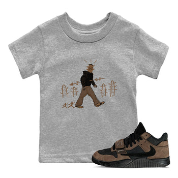 Jordan Jumpman Jack Travis Scott Dark Mocha shirts to match jordans Cactus Man sneaker match tees Jordan Jumpman Jack Travis Scott Dark Mocha match shoes to clothes SNRT Sneaker Tees Youth Baby Heather Grey 1 tee